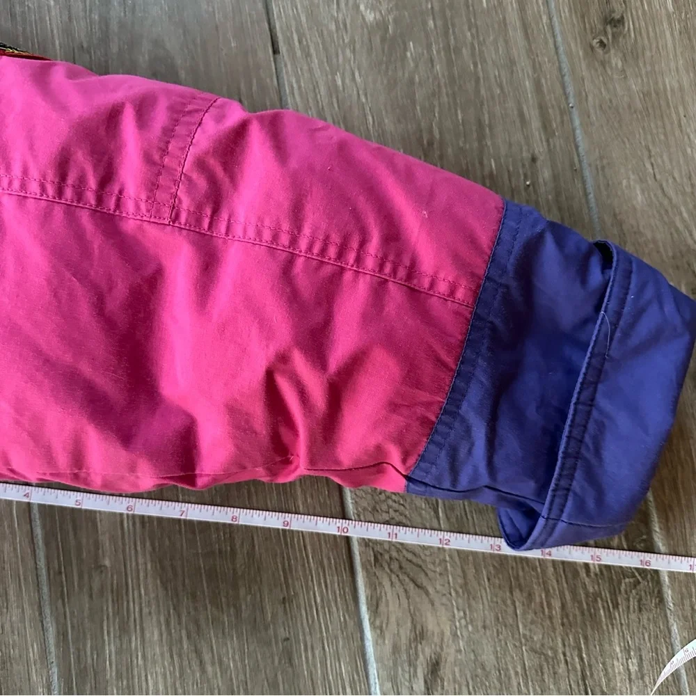 Triple Plus Goose Down Filled Vibrant Pink and Purple Kids Puffer Coat size 12